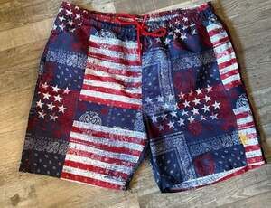 U.S Polo Assn Stars Stripes Bandana Swim Trunks size L
